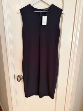 NWT Vince Sleeveless Charcoal Gray Sheath Dress